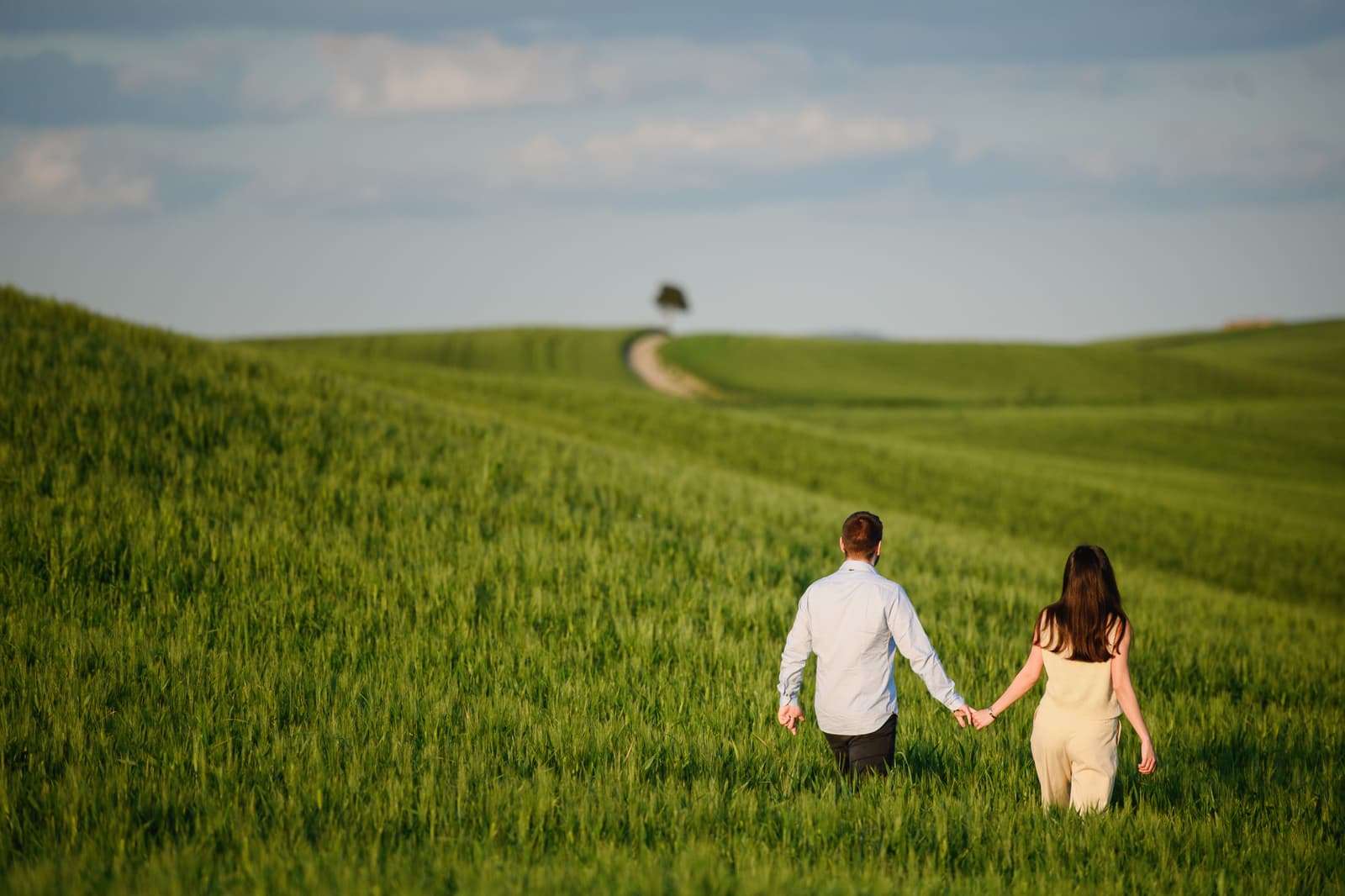 Engagement in Crete Senesi, Tuscany.